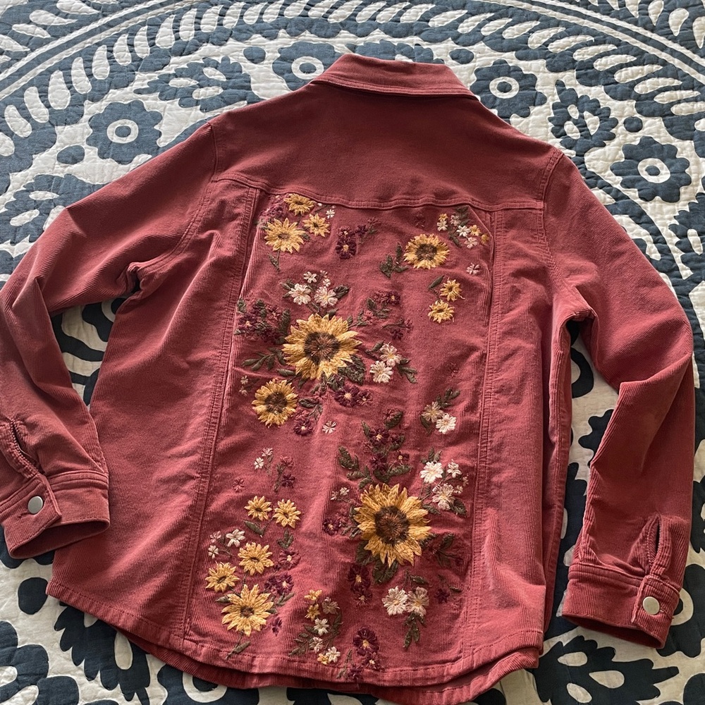 [Driftwood] Corduroy Embroidered Shacket